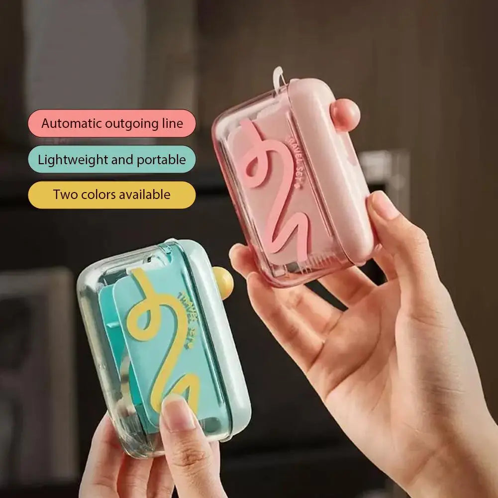 Automatic Pop-Up Portable Floss Dispenser with 10Pcs Dental Floss,Refillable Pop up Design Dental Floss Storage Box