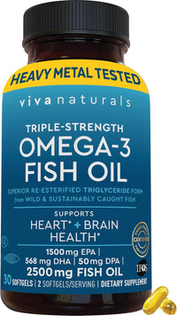 Triple Strength Omega 3 Fish Oil Supplement - 2500 Mg Fish Oil with Re-Esterifie