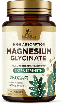 Magnesium Glycinate 250Mg per Serving - 100% Chelated Magnesium Supplement - High Absorption Mag Glycinate Supports Sleep, Heart Health, Bone, & Muscles - Gluten Free, Vegan, USA Bottled - 120 Tablets