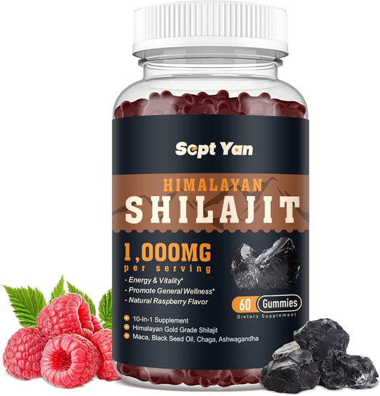 Himalayan Shilajit Gummies — 1000mg, Raspberry, 60ct