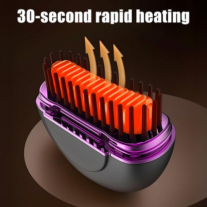 Cordless Mini Hair Straightener, 3-Speed Temperature Control & Fast Heating, Rechargeable Portable 2-In-1 Styling Tool, Heat-Resistant Anti-Scald Shell, Lightweight for Travel & Home Use