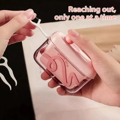 Automatic Pop-Up Portable Floss Dispenser with 10Pcs Dental Floss,Refillable Pop up Design Dental Floss Storage Box
