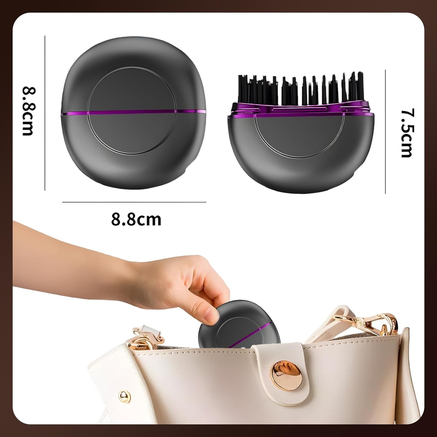 Cordless Mini Hair Straightener, 3-Speed Temperature Control & Fast Heating, Rechargeable Portable 2-In-1 Styling Tool, Heat-Resistant Anti-Scald Shell, Lightweight for Travel & Home Use