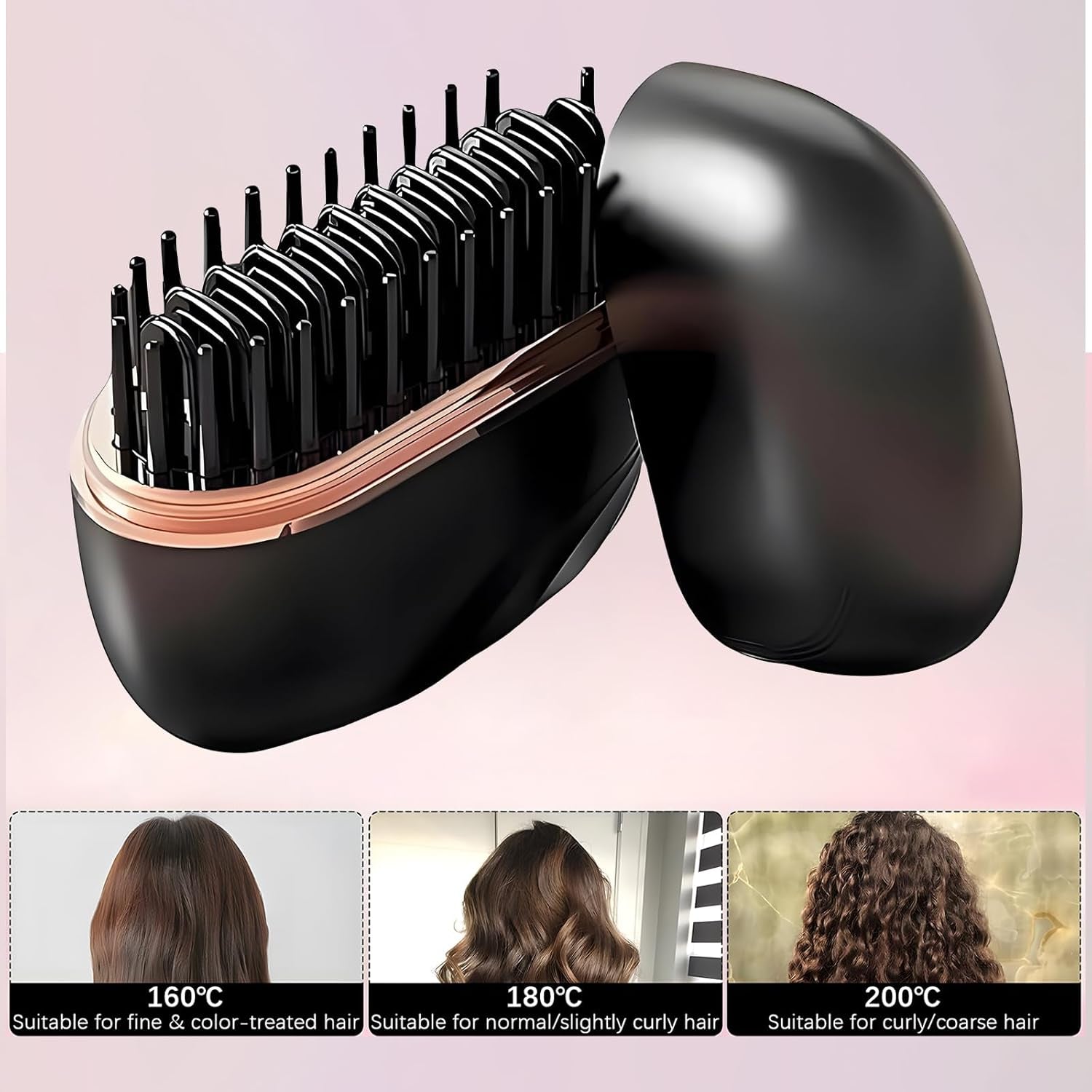 Cordless Mini Hair Straightener, 3-Speed Temperature Control & Fast Heating, Rechargeable Portable 2-In-1 Styling Tool, Heat-Resistant Anti-Scald Shell, Lightweight for Travel & Home Use